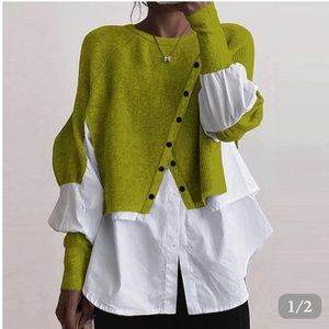 On Trend Sweater w/ Built In Shirt